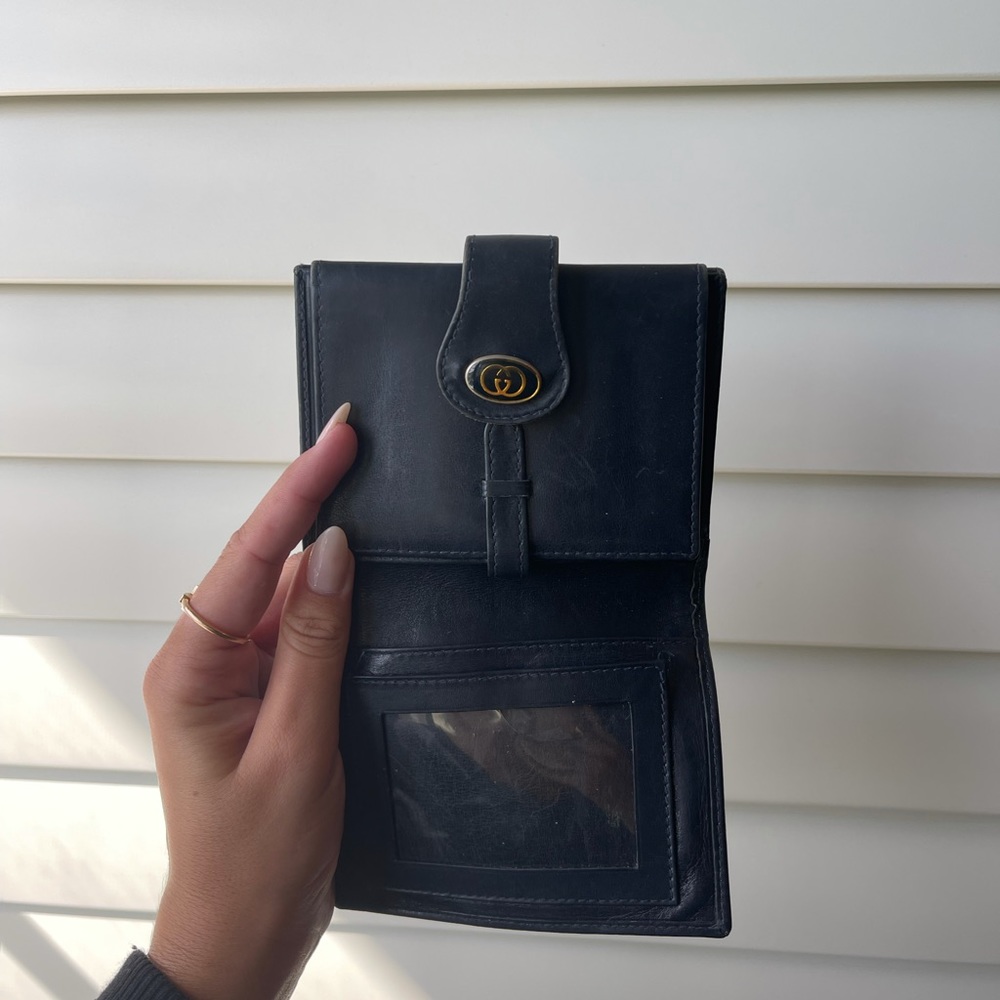 Gucci Navy, Red & Beige GG Canvas Bi-Fold Wallet - Picture 3 of 6
